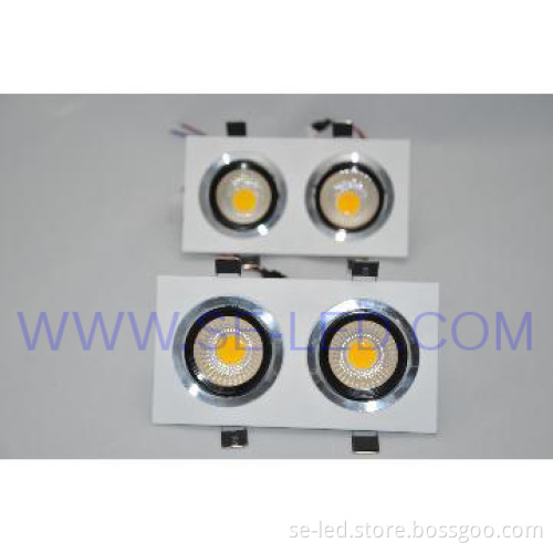 Recessed 40° φ100mm 10W Rectangle Square Ceiling Lamp
